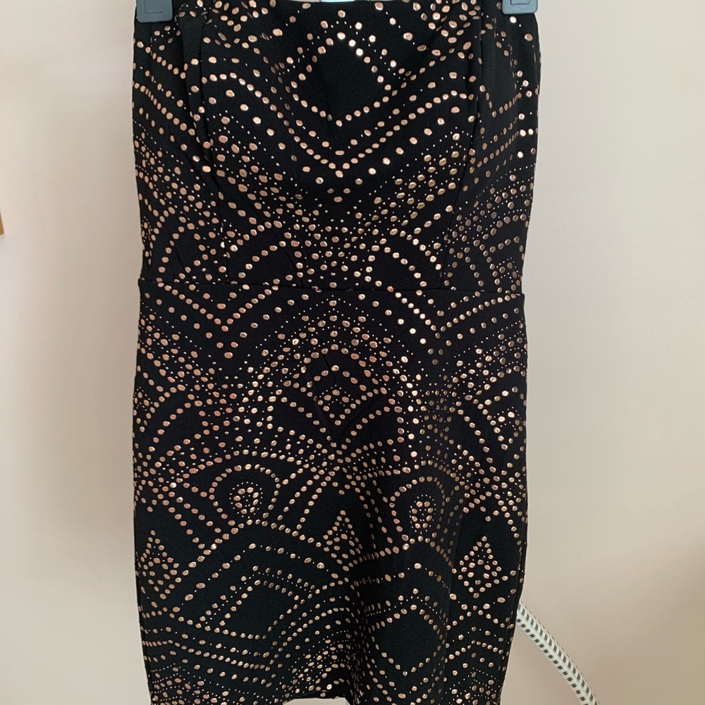 Cocktail dress black and gold bergblossom
